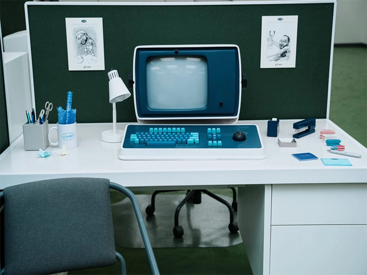 Lumon employee desk from television series Severance